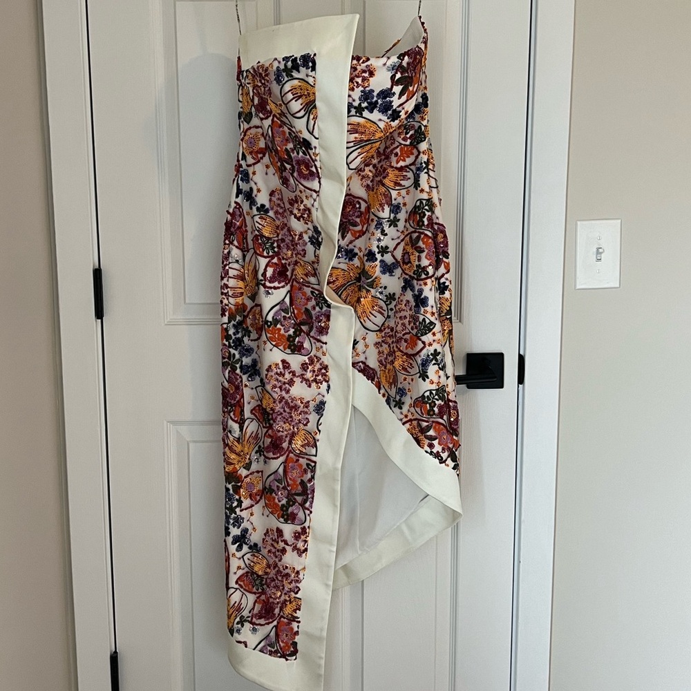 LOLA FLORAL SEQUIN MIDI DRESS